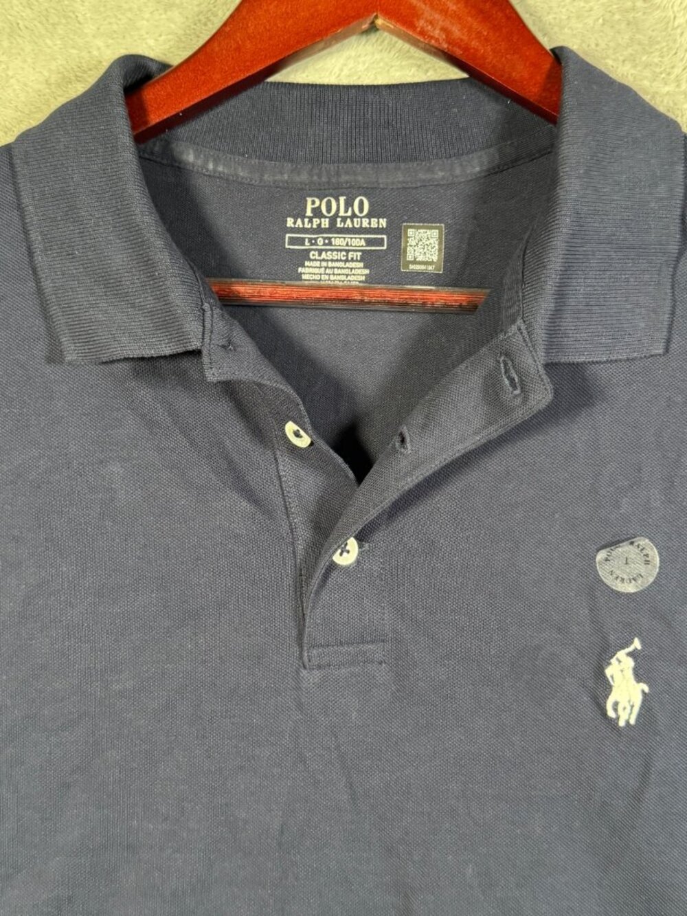 Polo Ralph Lauren Shirt Mens L Blue Classic Fit Short Sleeve Pony Stretch $110